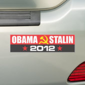 AUTOCOLLANT DE VOITURE OBAMA - STALIN 2012 (En voiture)