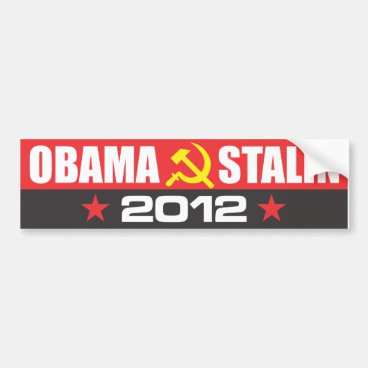 AUTOCOLLANT DE VOITURE OBAMA - STALIN 2012 (Devant)