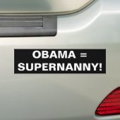 AUTOCOLLANT DE VOITURE OBAMA = SUPERNANNY ! (En voiture)