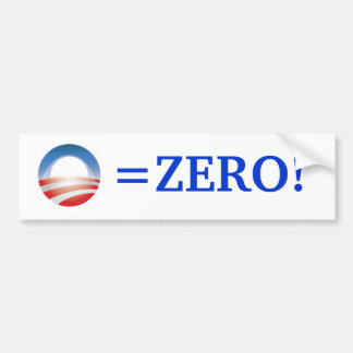 Autocollant De Voiture Obama=Zero !