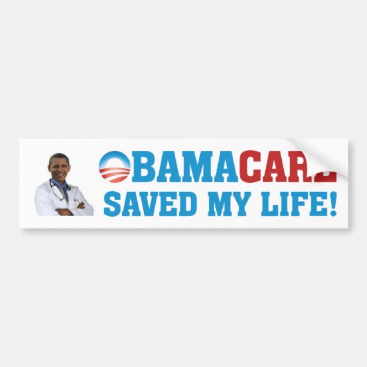 Autocollant De Voiture Obamacare a sauvé ma vie ! (Devant)