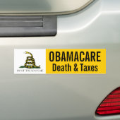 Autocollant De Voiture Obamacare -- La mort et impôts (En voiture)