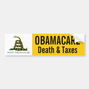 Autocollant De Voiture Obamacare -- La mort et impôts