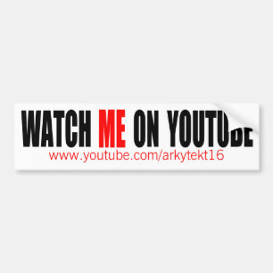 Autocollant De Voiture Observez-moi sur YouTube modernes (foncé)