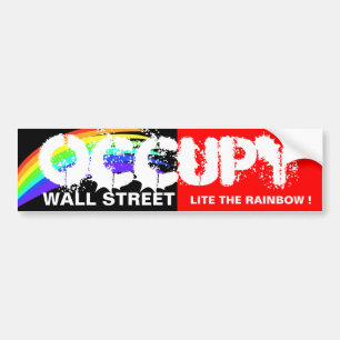 AUTOCOLLANT DE VOITURE OCCUPEZ WALL STREET LITE L'ARC-EN-CIEL !
