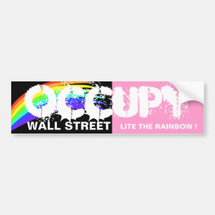 AUTOCOLLANT DE VOITURE OCCUPY WALL STREET LITE LA PLANCHE !