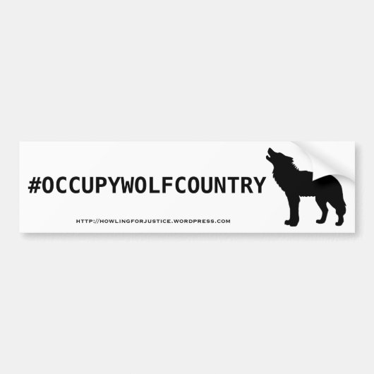 AUTOCOLLANT DE VOITURE #OCCUPYWOLFCOUNTRY (Devant)