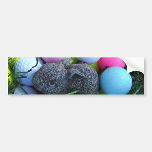Autocollant De Voiture Oeufs de Pâques, Ballons de golf de lapin (Devant)