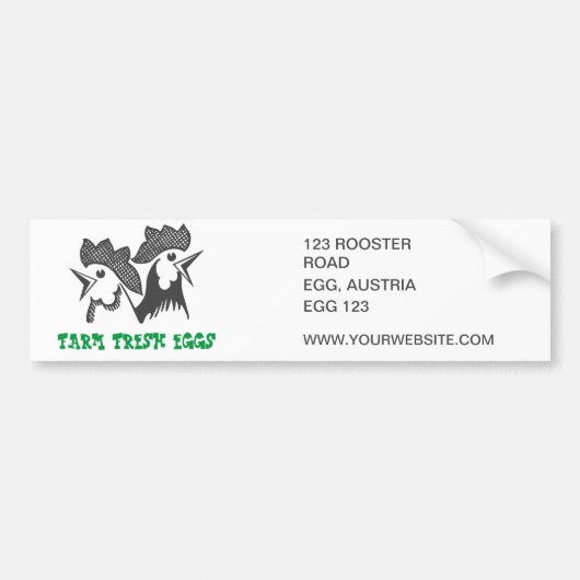 Autocollant De Voiture Oeufs frais de ferme (Devant)