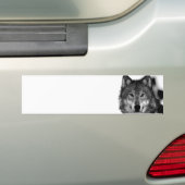 Autocollant De Voiture Oeuvre de Loup noir et blanc (En voiture)