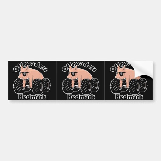 Autocollant De Voiture Offroaders Hedmark - noir de 3 logos (Devant)