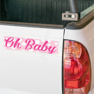 Autocollant De Voiture Oh Baby Personnalisé Fille Rose