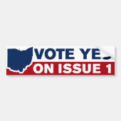 Autocollant De Voiture Ohio Vote Oui Sur Le Numéro 1 (Devant)