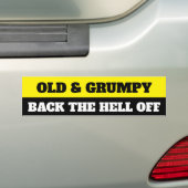 AUTOCOLLANT DE VOITURE OLD & GRUMPY, BACK THE HELL OFF (En voiture)