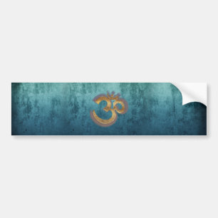 Autocollant De Voiture OM laiton or damask Asie Yoga Spiritualität