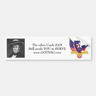 Autocollant De Voiture Oncle Sam Houston, garde d'état de TXSG le Texas