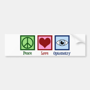 Autocollant De Voiture Optométriste Peace Love Optométrie Blue Eye Doct