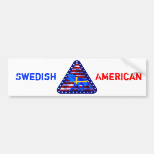 Autocollant De Voiture Orignaux Suédois-Américains