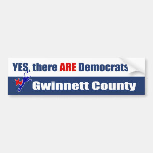 Autocollant De Voiture Oui, il Y A Démocrate dans le comté de Gwinnett