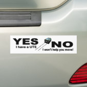 Autocollant De Voiture OUI j'ai UTE, AUCUN je ne vous aiderai pas À VOUS (En voiture)