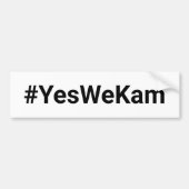Autocollant De Voiture Oui Nous Kam #YesWeKam votez pour Kamala noir blan (Devant)