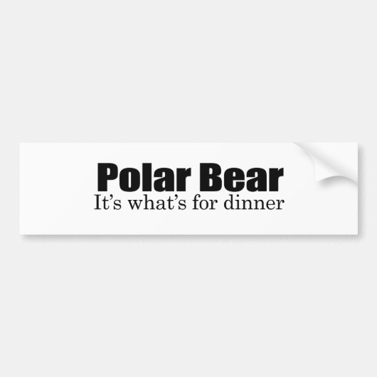 Autocollant De Voiture Ours blanc pour le dîner (Devant)