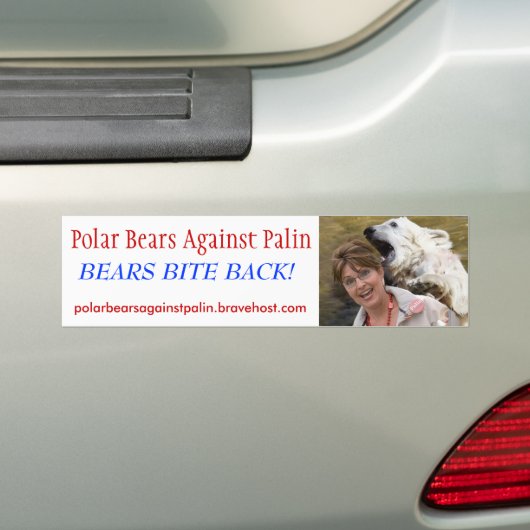 Autocollant De Voiture Ours blancs contre Palin - customisé (En voiture)