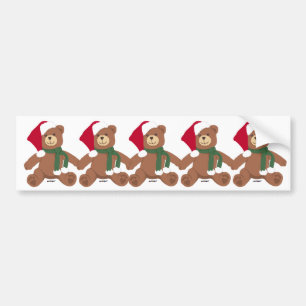 Autocollant De Voiture Ours en peluche de Noël