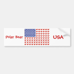 Autocollant De Voiture Ours polaires Patriotique USA