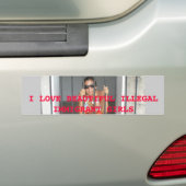 AUTOCOLLANT DE VOITURE P8080479, J'AIME LE BEAU GI D'IMMIGRANT ILLÉGAL… (En voiture)