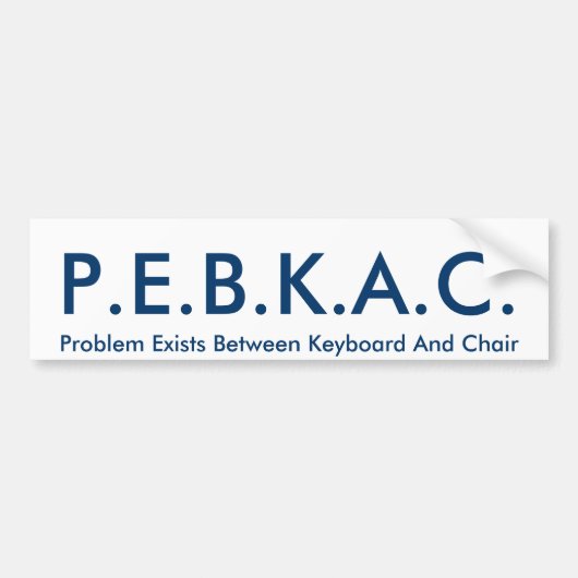Autocollant De Voiture P.E.B.K.A.C. Adhésif pour pare-chocs (Devant)