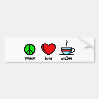 Autocollant De Voiture Paix, amour et café - adhésif pour pare-chocs