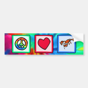 Autocollant De Voiture Paix, amour, homards