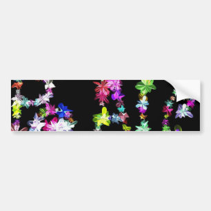 Autocollant De Voiture "PAIX" dans l'art des fleurs Imprimer