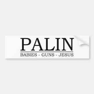Autocollant De Voiture Palin : Bébés, armes à feu, Jésus
