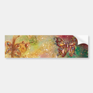 AUTOCOLLANT DE VOITURE PAPILLON EN PAILLETTES D'OR
