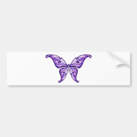 Autocollant De Voiture papillon pourpre mignon (Devant)