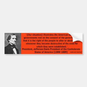 Autocollant De Voiture Pare-chocs 7 du Président Jefferson Davis