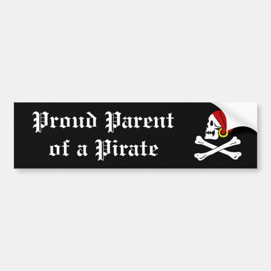 Autocollant De Voiture Parent fier d'un pirate (Devant)