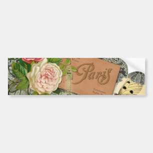 Autocollant De Voiture Paris France Art Antique Collage Eiffel Français