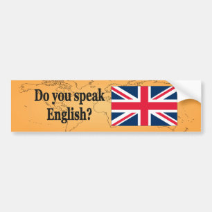 Autocollant De Voiture Parles-tu anglais ? en anglais. Indicateur bf