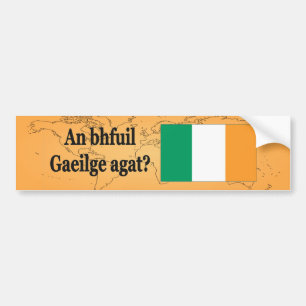 Autocollant De Voiture Parles-tu irlandais ? en irlandais. Indicateur
