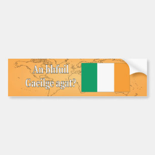 Autocollant De Voiture Parles-tu irlandais ? en irlandais. Indicateur wf