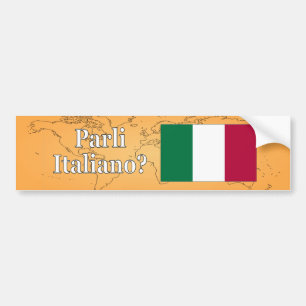 Autocollant De Voiture Parlez-vous italien ? en italien. Indicateur wf