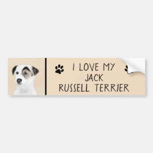 Autocollant De Voiture Parson Jack Russell Terrier Peinture - Dog Art