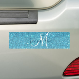 Autocollant De Voiture Parties scintillant bleu moderne éclaboussures Nom