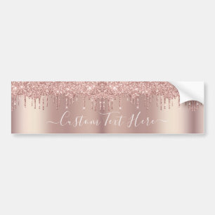 Autocollant De Voiture Parties scintillant rose Gold Blush Éclats Texte p