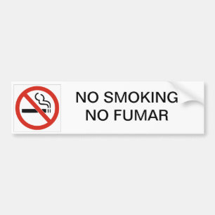 AUTOCOLLANT DE VOITURE PAS DE FUMÉE AUCUN AUTOCOLLEUR DE VOITURE FUMAR