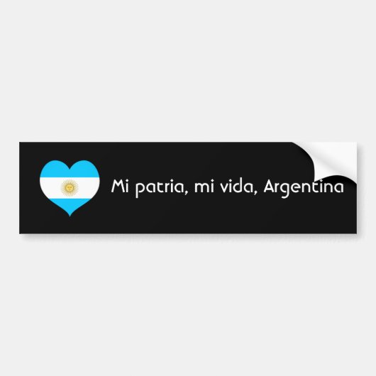 Autocollant De Voiture Patria de MI, vida de MI, Argentine (Devant)