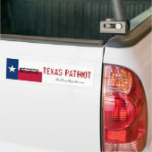AUTOCOLLANT DE VOITURE PATRIOTE DU TEXAS ! ! (Sur camion)